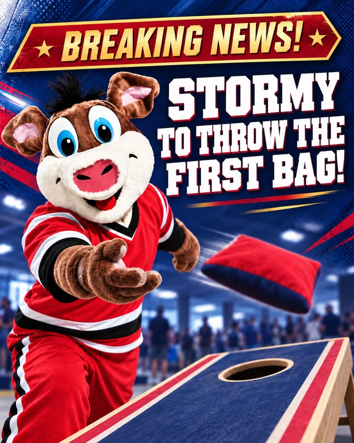 Breaking news - Stormy throws the first bag at the 2026 Carpex Cornhole Championship